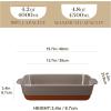 imageMALACASA Baking Dish 48 Qt Ceramic Casserole ampamp Lasagna Pan 9x13 Inch Deep Rectangular Oven Safe Dish with Handles for Baking Roasting Serving Khaki ampamp White  Series TaraBrown and Khaki