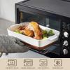 imageMALACASA Baking Dish 48 Qt Ceramic Casserole ampamp Lasagna Pan 9x13 Inch Deep Rectangular Oven Safe Dish with Handles for Baking Roasting Serving Khaki ampamp White  Series TaraKhaki White