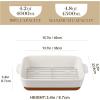 imageMALACASA Baking Dish 48 Qt Ceramic Casserole ampamp Lasagna Pan 9x13 Inch Deep Rectangular Oven Safe Dish with Handles for Baking Roasting Serving Khaki ampamp White  Series TaraWhite with Rack