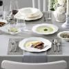imageMALACASA Bone China Dinnerware Set 16 Pieces CreamWhite Plates and Bowls Sets with Gold Rim Serving Plates and Small Bowls for Dessert Salad Soup Pasta Cereal Scratch Resistant Series LOTUS