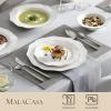 imageMALACASA Bone China Dinnerware Set 16 Pieces CreamWhite Plates and Bowls Sets with Gold Rim Serving Plates and Small Bowls for Dessert Salad Soup Pasta Cereal Scratch Resistant Series LOTUS