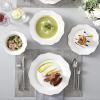 imageMALACASA Bone China Dinnerware Set 16 Pieces CreamWhite Plates and Bowls Sets with Gold Rim Serving Plates and Small Bowls for Dessert Salad Soup Pasta Cereal Scratch Resistant Series LOTUS