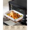 imageMALACASA Casserole Dishes for Oven Ceramic Baking Dishes Set of 3 Baking Pan Casserole Dish Set Rectangular Lasagna Pan Deep with Handles for Baking Khaki White 14513105 Series TARAWithout Racks