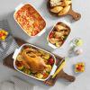 imageMALACASA Casserole Dishes for Oven Porcelain Baking Dishes Set of 3 Durable Casserole Dish Set Lasagna Pan Deep Ceramic Bakeware Sets with Handles White 13811794 Series Bake