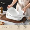 imageMALACASA Casserole Dishes for Oven Porcelain Baking Dishes Set of 3 Durable Casserole Dish Set Lasagna Pan Deep Ceramic Bakeware Sets with Handles White 13811794 Series Bake