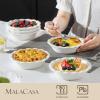 imageMALACASA Ceramic Mini Pie Pans Set of 6 6 Inch Pie Plates for Baking with Ruffled Edge Small Quiche Baking Dish Pans Tart Pans Individual Pot Pie Plates Microwave ampamp Oven Safe Khaki WhiteWhite