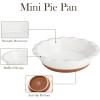 imageMALACASA Ceramic Mini Pie Pans Set of 6 6 Inch Pie Plates for Baking with Ruffled Edge Small Quiche Baking Dish Pans Tart Pans Individual Pot Pie Plates Microwave ampamp Oven Safe Khaki WhiteKhaki White