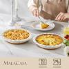 imageMALACASA Ceramic Pie Pan for Baking  9 Inch Quiche Baking Dish Nonstick Pie Plate Deep Dish ScratchResistant Pie Pan for Apple Pie Pot Pie Series TARA2pcs