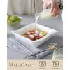 imageMALACASA Cereal Bowls Set of 4 30 OZ Ivory White Square Bowls for Kitchen Ceramic Soup Bowls Cereal Bowls Serving Bowls Set for Dessert Oatmeal Cereal Microwave ampamp Dishwasher Safe Series Flora