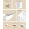 imageMALACASA Cereal Bowls Set of 4 30 OZ Ivory White Square Bowls for Kitchen Ceramic Soup Bowls Cereal Bowls Serving Bowls Set for Dessert Oatmeal Cereal Microwave ampamp Dishwasher Safe Series Flora