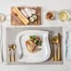imageMALACASA Dinner Plates Set of 6 1025 Marble Grey Square Plates Set Large Porcelain Serving Dishes Dinner Plate Set for Salad Pasta and Dessert Series Elvira