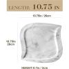 imageMALACASA Dinner Plates Set of 6 1025 Marble Grey Square Plates Set Large Porcelain Serving Dishes Dinner Plate Set for Salad Pasta and Dessert Series Elvira