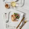 imageMALACASA Dinner Plates Set of 6 1025 Marble Grey Square Plates Set Large Porcelain Serving Dishes Dinner Plate Set for Salad Pasta and Dessert Series Elvira
