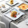 imageMALACASA Dinnerware Sets 30Piece Pink Plates and Bowls Sets for 6 Porcelain Dinnerware Set with Plates and Bowls Cups and Sacuers Square Dish Set Modern Dining Ware Set Series FloraBlue