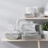 imageMALACASA Dinnerware Sets 30Piece Pink Plates and Bowls Sets for 6 Porcelain Dinnerware Set with Plates and Bowls Cups and Sacuers Square Dish Set Modern Dining Ware Set Series FloraMarble Grey