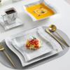 imageMALACASA Dinnerware Sets 30Piece Pink Plates and Bowls Sets for 6 Porcelain Dinnerware Set with Plates and Bowls Cups and Sacuers Square Dish Set Modern Dining Ware Set Series FloraMarble Grey