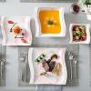 imageMALACASA Dinnerware Sets 30Piece Pink Plates and Bowls Sets for 6 Porcelain Dinnerware Set with Plates and Bowls Cups and Sacuers Square Dish Set Modern Dining Ware Set Series FloraPink