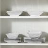 imageMALACASA Dinnerware Sets for 4 16Piece Square Plates and Bowls Sets Porcelain Kitchen Dishes Dinner Set with Dinner Plates Dessert Plates Soup Plates and Bowls Marble Grey Series Blance