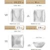 imageMALACASA Dinnerware Sets for 4 16Piece Square Plates and Bowls Sets Porcelain Kitchen Dishes Dinner Set with Dinner Plates Dessert Plates Soup Plates and Bowls Marble Grey Series Blance