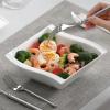 imageMALACASA Dishes Set for 4 16 Piece Ivory White Square Plates and Bowls Sets Porcelain Dinnerware Set with Dinner Plates Dessert Plates Soup Plates and Bowls Modern Dishware Sets Series FLORA