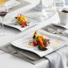 imageMALACASA Flora Porcelain Dinnerware Set 60Piece Square Plates Bowls Cups ampamp Saucers for 12