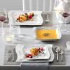 imageMALACASA Flora Porcelain Dinnerware Set 60Piece Square Plates Bowls Cups ampamp Saucers for 12