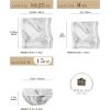 imageMALACASA Ivory White Dinnerware Set 12 Pieces  Porcelain Dinner Plates Dessert Plates and Bowls Square Flora PatternMarble Grey