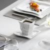imageMALACASA Ivory White Dinnerware Set 12 Pieces  Porcelain Dinner Plates Dessert Plates and Bowls Square Flora PatternMarble Grey