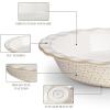 imageMALACASA Pie Dish for Baking Stoneware Pie Pan 9 Inch Embossed Deep Dish Pie Pans 45 OZ Round Baking Dish Pie Pan Fluted Dish Pie Plate for Apple Pie Quiche and Tart Set of 1 Series LYDIASet of 1