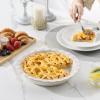 imageMALACASA Pie Dish for Baking Stoneware Pie Pan 9 Inch Embossed Deep Dish Pie Pans 45 OZ Round Baking Dish Pie Pan Fluted Dish Pie Plate for Apple Pie Quiche and Tart Set of 1 Series LYDIASet of 1