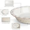 imageMALACASA Pie Dish for Baking Stoneware Pie Pan 9 Inch Embossed Deep Dish Pie Pans 45 OZ Round Baking Dish Pie Pan Fluted Dish Pie Plate for Apple Pie Quiche and Tart Set of 1 Series LYDIASet of 1