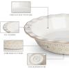 imageMALACASA Pie Dish for Baking Stoneware Pie Pan 9 Inch Embossed Deep Dish Pie Pans 45 OZ Round Baking Dish Pie Pan Fluted Dish Pie Plate for Apple Pie Quiche and Tart Set of 1 Series LYDIASet of 2