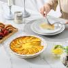 imageMALACASA Pie Dish for Baking Stoneware Pie Pan 9 Inch Embossed Deep Dish Pie Pans 45 OZ Round Baking Dish Pie Pan Fluted Dish Pie Plate for Apple Pie Quiche and Tart Set of 1 Series LYDIASet of 1