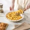 imageMALACASA Pie Dish for Baking Stoneware Pie Pan 9 Inch Embossed Deep Dish Pie Pans 45 OZ Round Baking Dish Pie Pan Fluted Dish Pie Plate for Apple Pie Quiche and Tart Set of 1 Series LYDIASet of 1