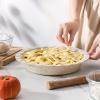 imageMALACASA Pie Dish for Baking Stoneware Pie Pan 9 Inch Embossed Deep Dish Pie Pans 45 OZ Round Baking Dish Pie Pan Fluted Dish Pie Plate for Apple Pie Quiche and Tart Set of 1 Series LYDIASet of 1
