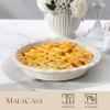 imageMALACASA Pie Dish for Baking Stoneware Pie Pan 9 Inch Embossed Deep Dish Pie Pans 45 OZ Round Baking Dish Pie Pan Fluted Dish Pie Plate for Apple Pie Quiche and Tart Set of 1 Series LYDIASet of 1