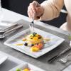 imageMALACASA Plates and Bowls Sets 12Piece Porcelain Dinnerware Sets for 4 Square Plates and Bowls for Dessert Salad and Soup Ceramic Dishes Dining Dishware Set Marble Grey Series BlanceBLANCE  Marble