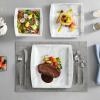 imageMALACASA Plates and Bowls Sets 12Piece Porcelain Dinnerware Sets for 4 Square Plates and Bowls for Dessert Salad and Soup Ceramic Dishes Dining Dishware Set Marble Grey Series BlanceBLANCE  Marble
