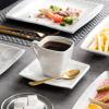 imageMALACASA Plates and Bowls Sets 12Piece Porcelain Dinnerware Sets for 4 Square Plates and Bowls for Dessert Salad and Soup Ceramic Dishes Dining Dishware Set Marble Grey Series BlanceBLANCE  Marble