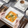 imageMALACASA Plates and Bowls Sets 12Piece Porcelain Dinnerware Sets for 4 Square Plates and Bowls for Dessert Salad and Soup Ceramic Dishes Dining Dishware Set Marble Grey Series BlanceMARIO  White