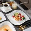 imageMALACASA Plates and Bowls Sets 12Piece Porcelain Dinnerware Sets for 4 Square Plates and Bowls for Dessert Salad and Soup Ceramic Dishes Dining Dishware Set Marble Grey Series BlanceELVIRA  Marble