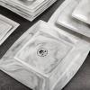 imageMALACASA Plates and Bowls Sets 12Piece Porcelain Dinnerware Sets for 4 Square Plates and Bowls for Dessert Salad and Soup Ceramic Dishes Dining Dishware Set Marble Grey Series BlanceBLANCE  Marble