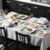 imageMALACASA Plates and Bowls Sets 12Piece Porcelain Dinnerware Sets for 4 Square Plates and Bowls for Dessert Salad and Soup Ceramic Dishes Dining Dishware Set Marble Grey Series BlanceBLANCE  White