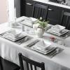 imageMALACASA Plates and Bowls Sets 12Piece Porcelain Dinnerware Sets for 4 Square Plates and Bowls for Dessert Salad and Soup Ceramic Dishes Dining Dishware Set Marble Grey Series BlanceBLANCE  Marble