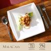 imageMALACASA Plates and Bowls Sets for 6 12 Piece Ivory White Square Dinnerware Set Porcelain Dishes Set with Dinner Plates and Soup Plates Kitchen Dish Set Series BlanceWhite