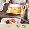 imageMALACASA Plates and Bowls Sets12Piece Ivory White Plate Set for 6 Porcelain Dinnerware Set with Plates and Bowls Kitchen Dish Set Microwave Safe Series Flora