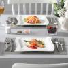 imageMALACASA Plates and Bowls Sets12Piece Ivory White Plate Set for 6 Porcelain Dinnerware Set with Plates and Bowls Kitchen Dish Set Microwave Safe Series Flora