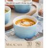 imageMALACASA Ramekins 10 oz Set of 6 Porcelain Creme Brulee Ramekins Oven Safe Ceramic Souffle Dish Ramekin Cups Individual Baking Dish for Pudding Dipping Sauce Cooking Blue Series RAMEKINDISH