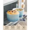 imageMALACASA Ramekins 10 oz Set of 6 Porcelain Creme Brulee Ramekins Oven Safe Ceramic Souffle Dish Ramekin Cups Individual Baking Dish for Pudding Dipping Sauce Cooking Blue Series RAMEKINDISH