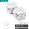 imageMALACASA Ramekins 7 OZ Ceramic Ramekins for Baking Square White Mini Ramekin Bowls Oven Safe Creme Brulee Dishes with Double Handle for Dessert Dipping and Pudding Set of 6 Series Ramekins